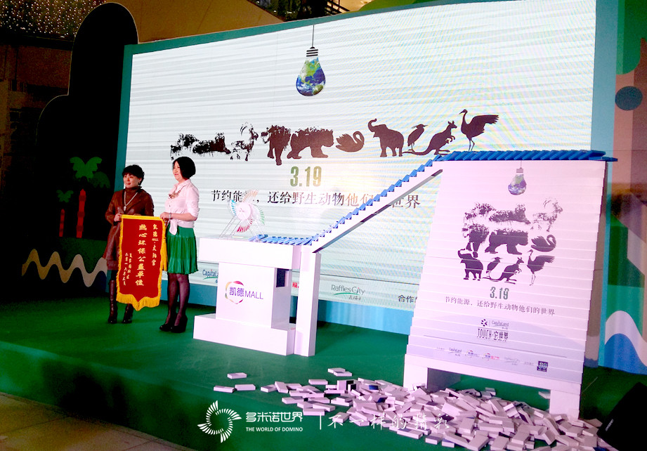 多米諾啟動 “地球一小時”熄燈儀式